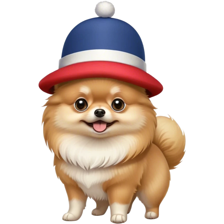 pomeranian with french hat emoji