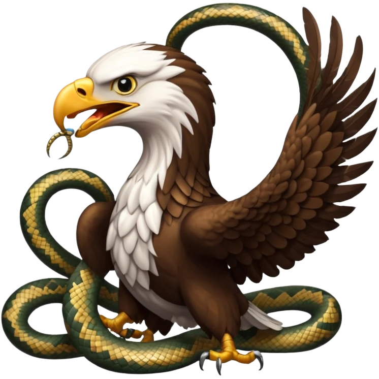 fight between a eagle and snake facing eagle   emoji