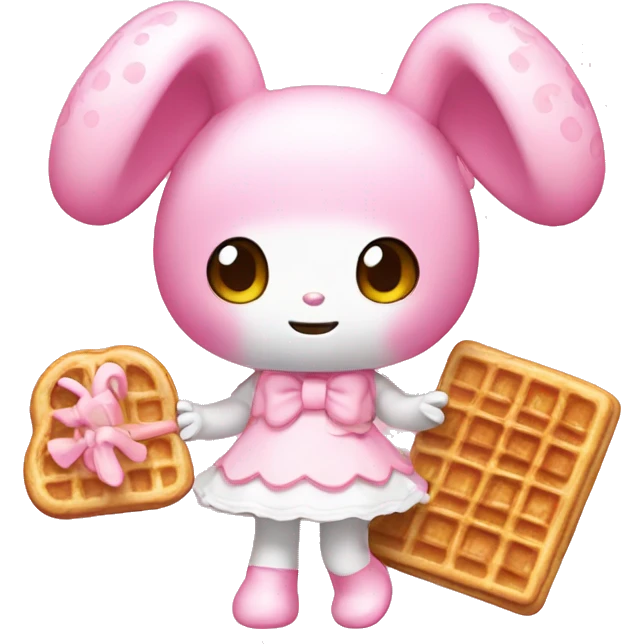 My melody with waffle pink emoji