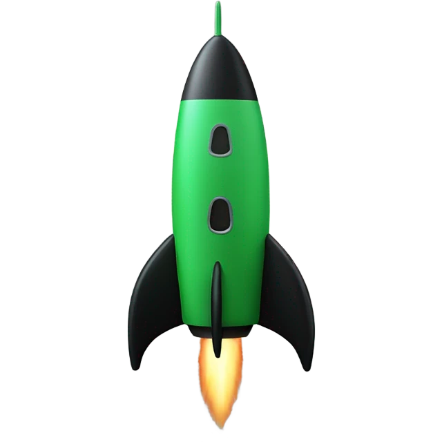 green and black rocket ship emoji