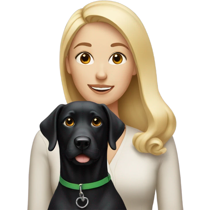 Blonde lady with black lab  emoji