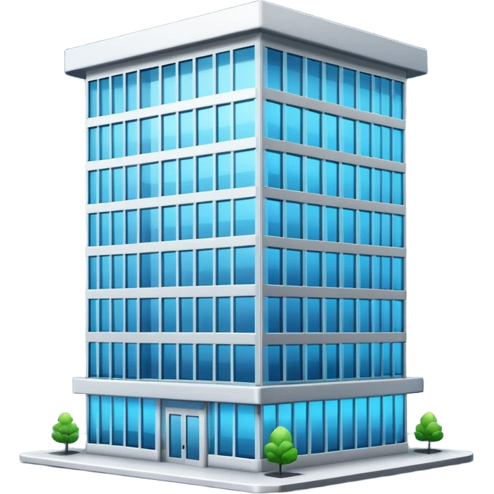 modern office building with neon white highlights emoji