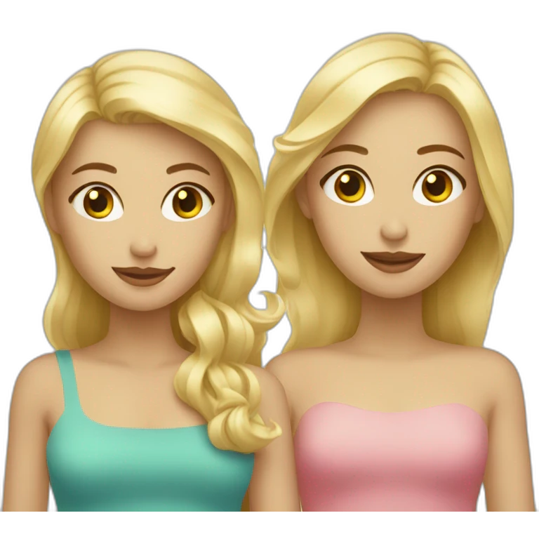 Femme blonde avec deux filles blondes emoji