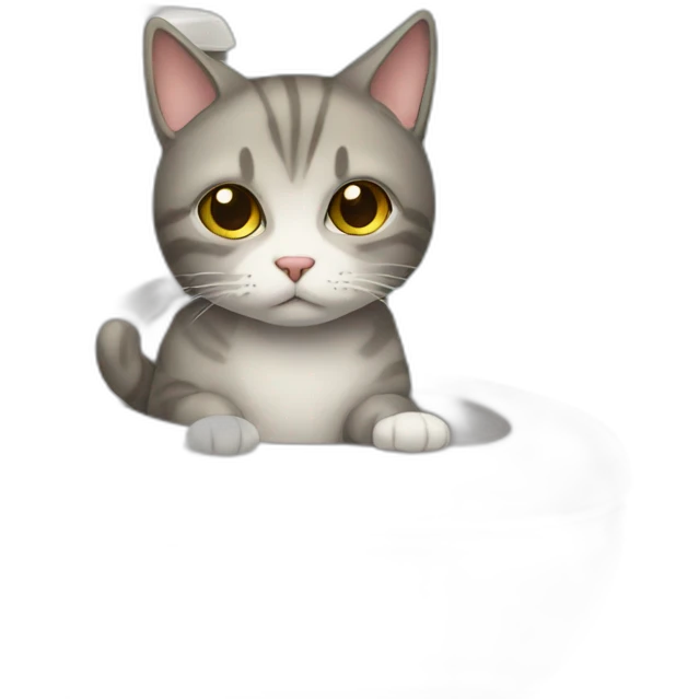 sad cat sitting on the toilet emoji