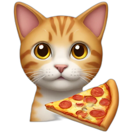 cat with pizza emoji