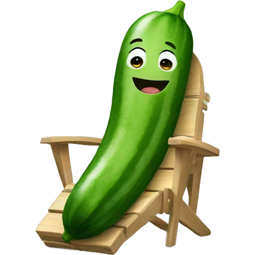 Smiley relaxing wearing cucumbers emoji
