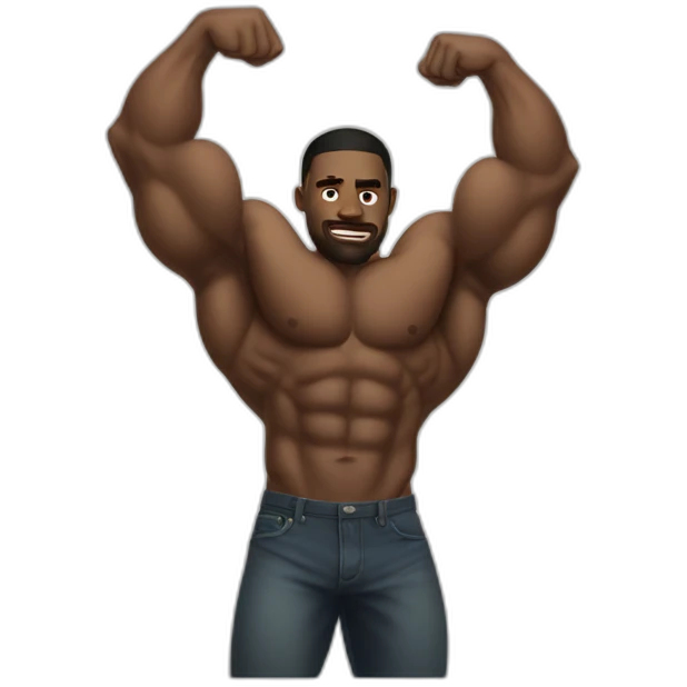 jacked black guy flexing emoji