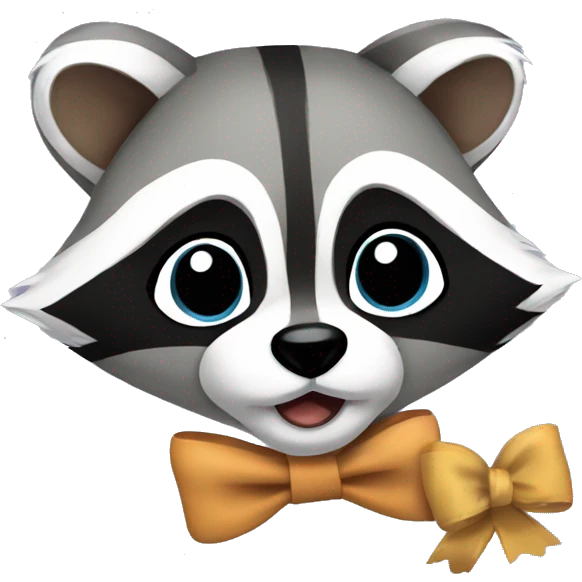 A raccoon with a bow emoji