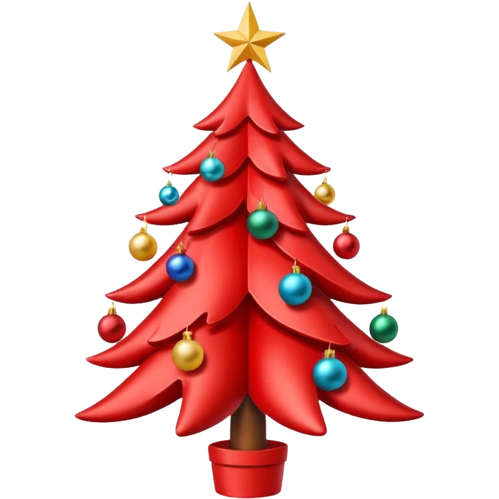red Christmas tree with a star with the "S" logo on it emoji