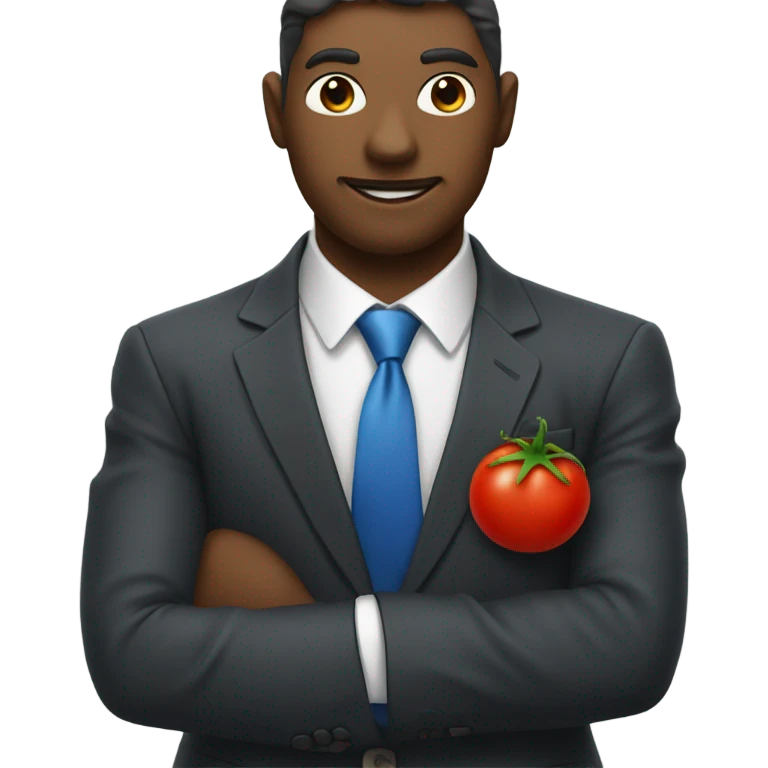 Tomatoes in a suit emoji