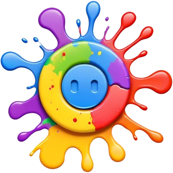 splash paint, colorful button with paint splatter emoji