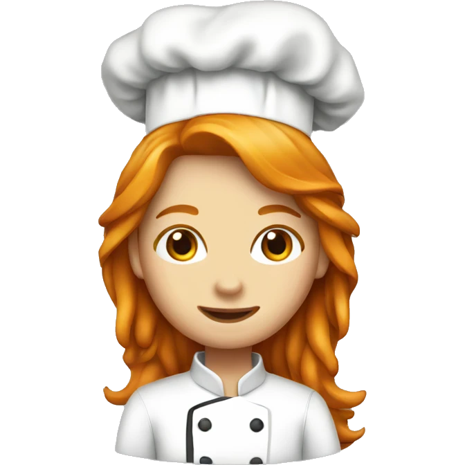 ginger long hair girl chef emoji emoji
