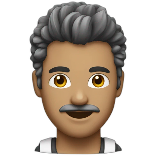 Cheveux noir et blanc en pétard emoji