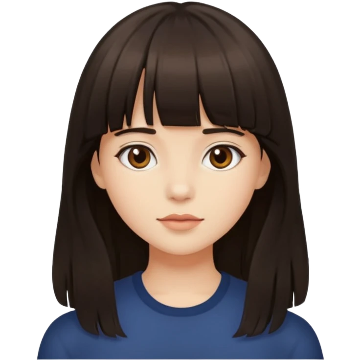 girl with bangs and long dark hair emoji