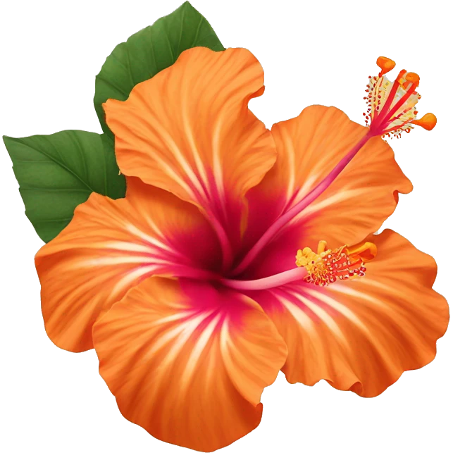 orange Hibiscus flower emoji