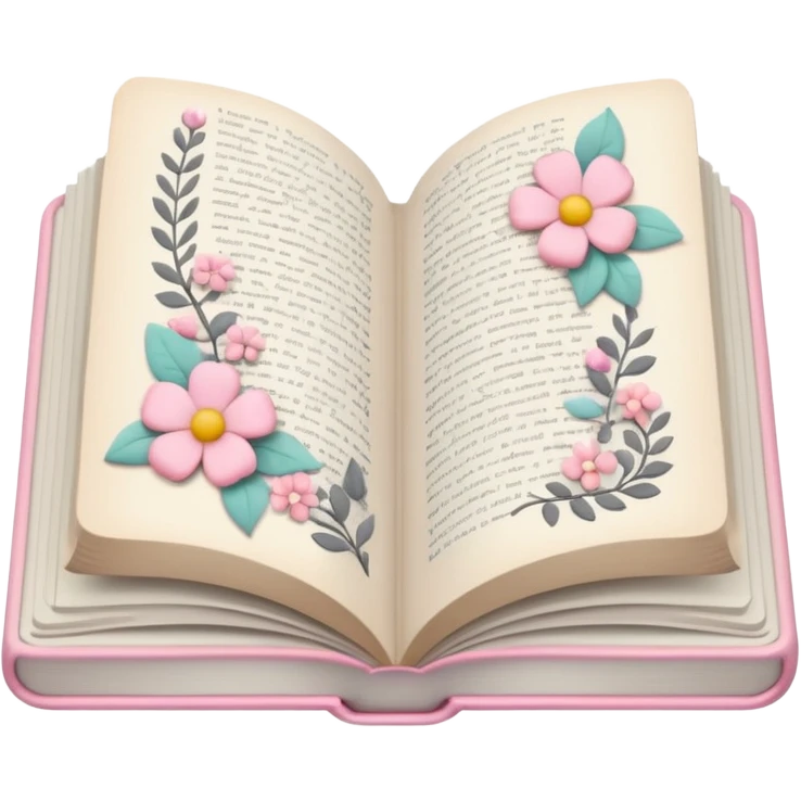 Gray Open book in a girly style emoji