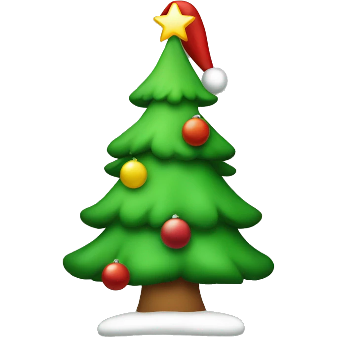 christmas tree with santa hat emoji