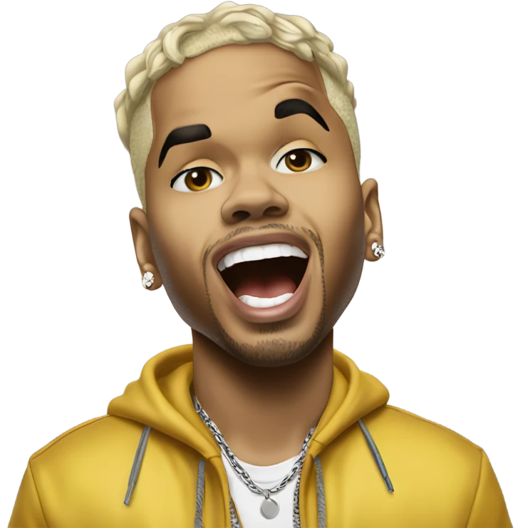 Hyper Realistic Chris Brown on stage singing  emoji