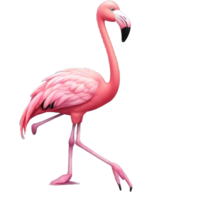 Pink flamingo skating emoji