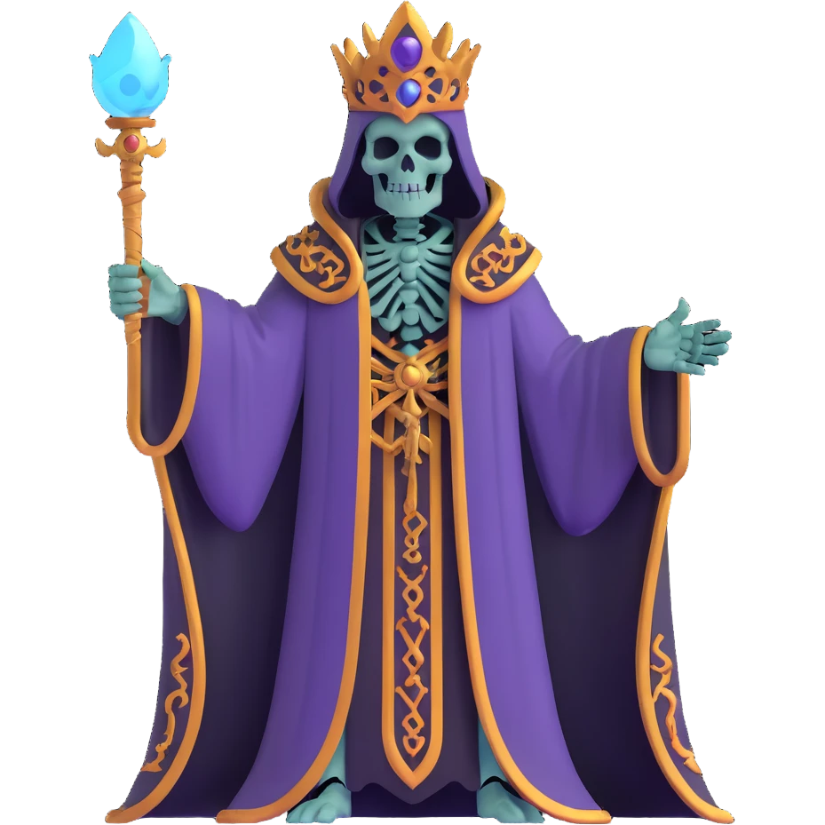 dark undead lich overlord commanding skeletal servants emoji