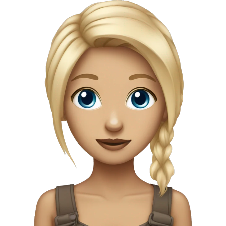 Blonde girl with blue eyes with Yorkshire Terrier emoji