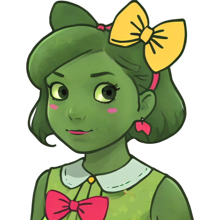 A girl with a bow emoji