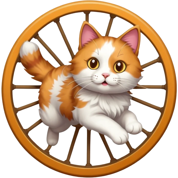 Cat on running wheel emoji