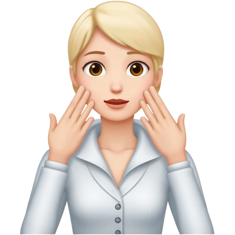 Hands on neck emoji