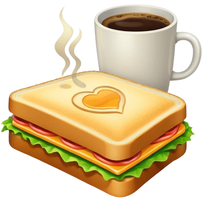 Coffee and sandwich emoji
