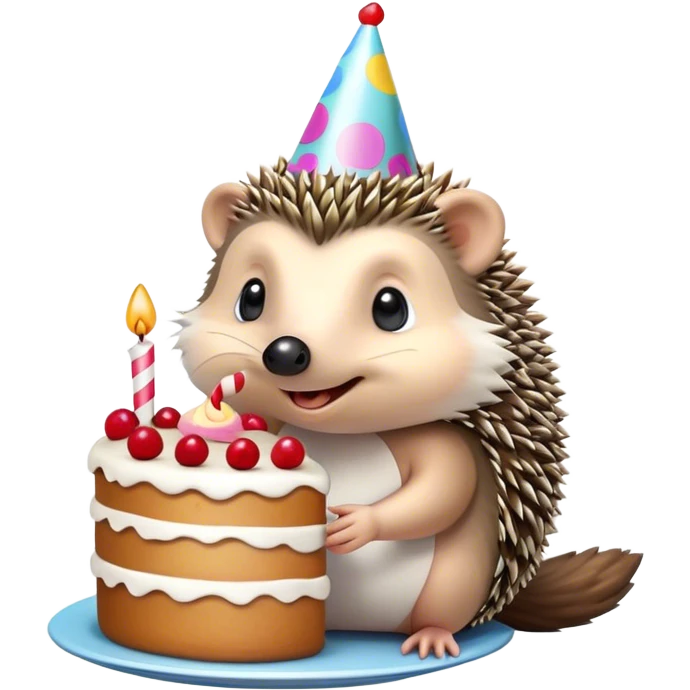 Hedgehog birthday emoji