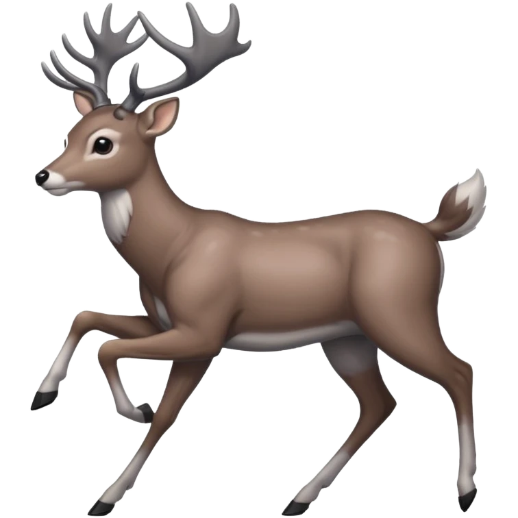 running gray dear emoji