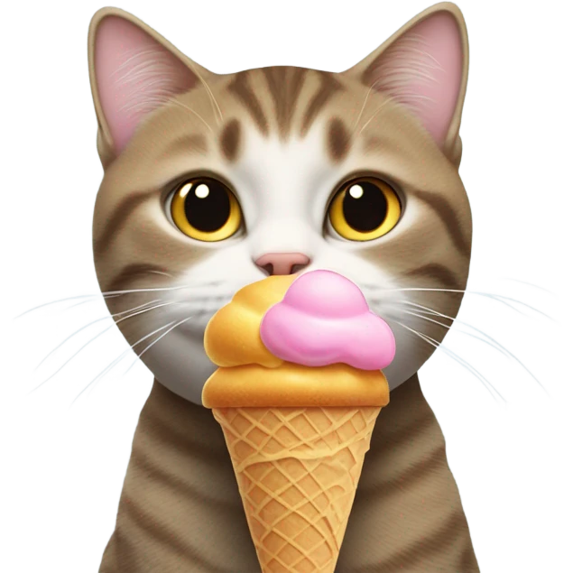 Cat with icecream on its head emoji