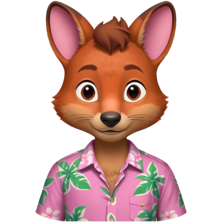 Nick Wilde with a pink Hawaii shirt from the Zootopia Disney movie emoji