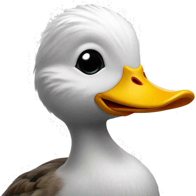 Young duck for classified board, red style emoji
