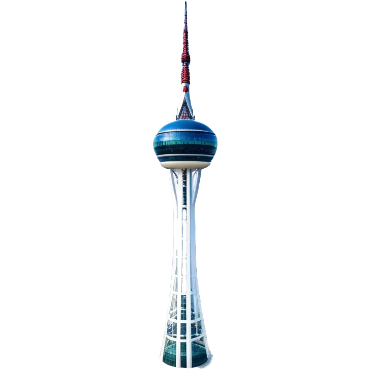 ​Cinematic Realistic N Seoul Tower, depicted in brilliant daylight as a slender, single-column tower rising from a modern cityscape, crowned by a sleek cylindrical observation deck offering panoramic views over Seoul, with crisp glass and steel surfaces reflecting clear blue skies and subtle architectural details that capture its futuristic elegance, emoji