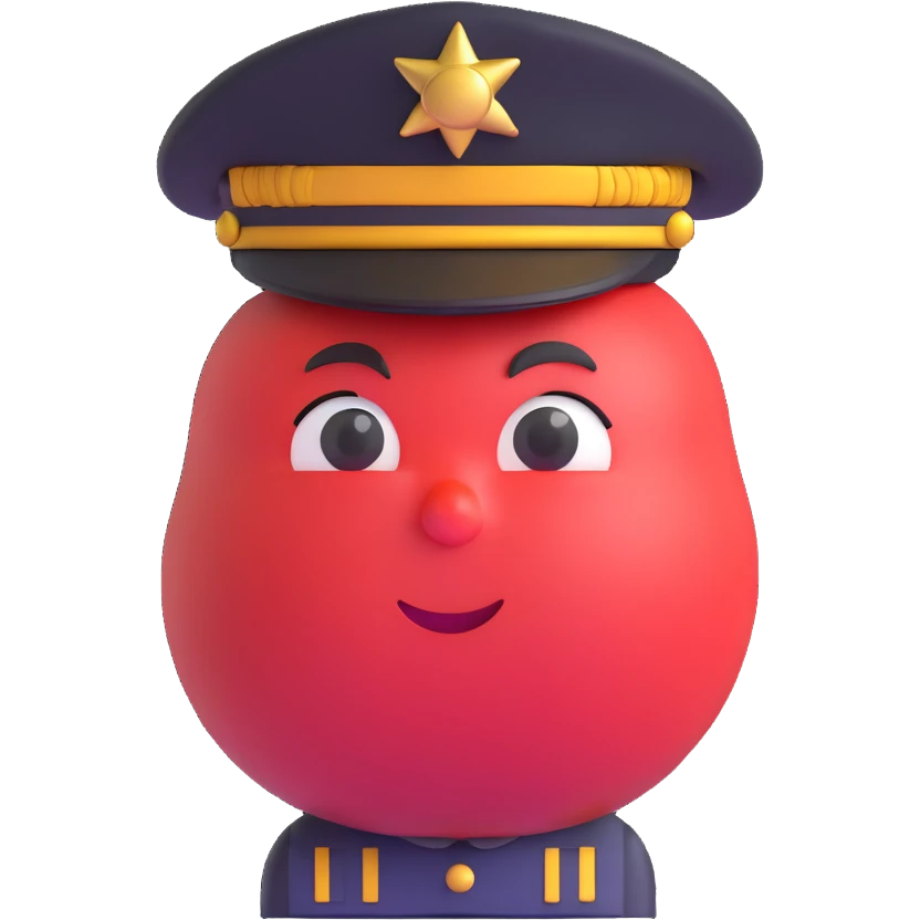 Tomato wearing Napoleon Bonaparte's bicorne hat and military officer uniform emoji