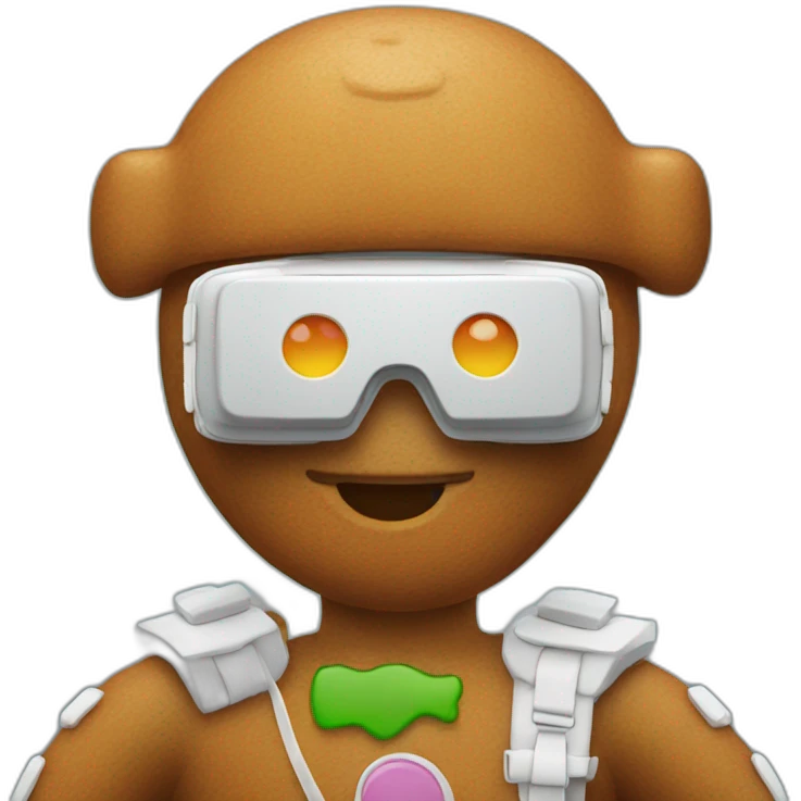 ginger bread man in vr headset emoji