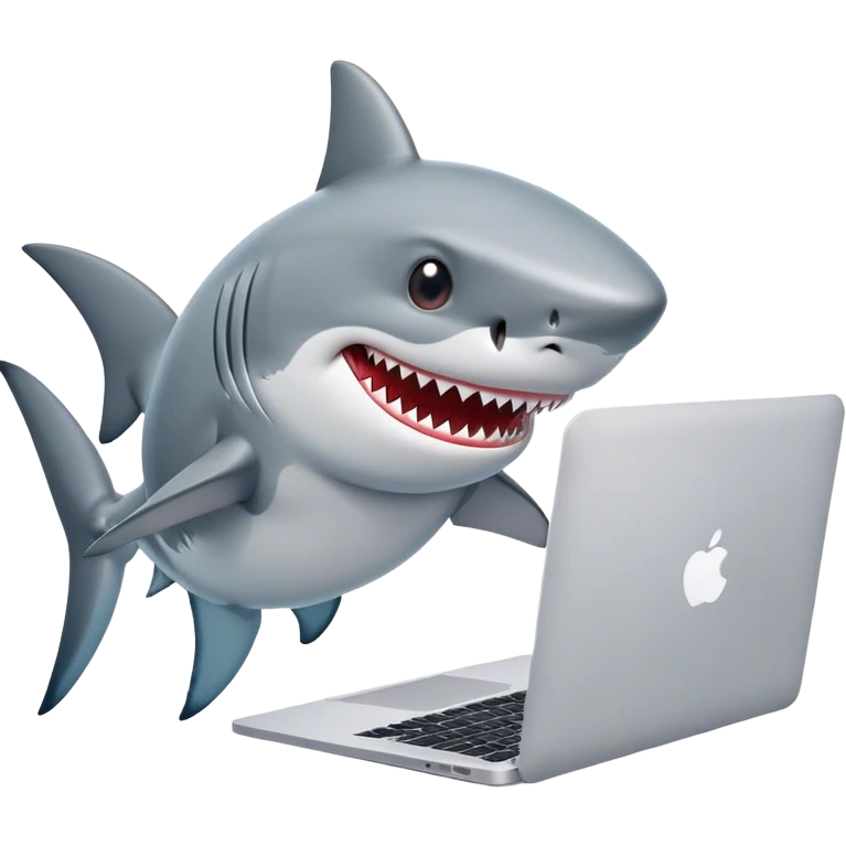 Shark with a macbook  emoji