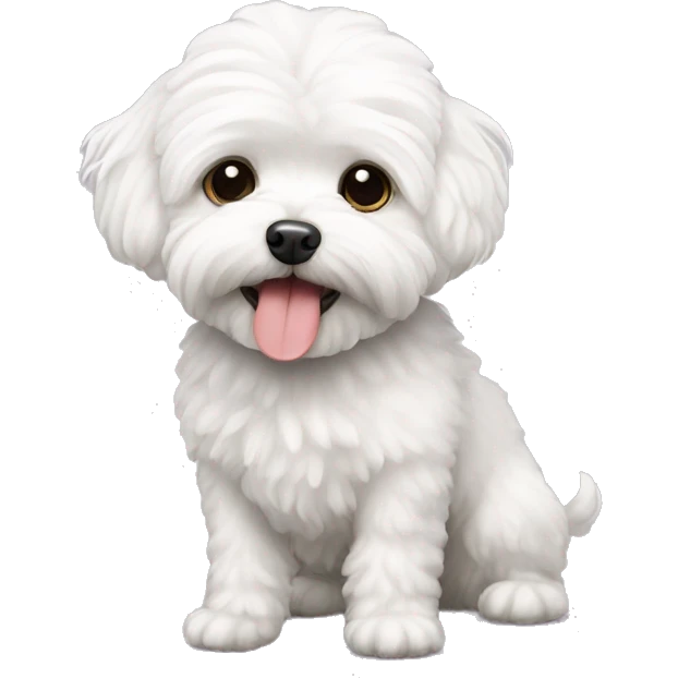 White maltipoo dog emoji