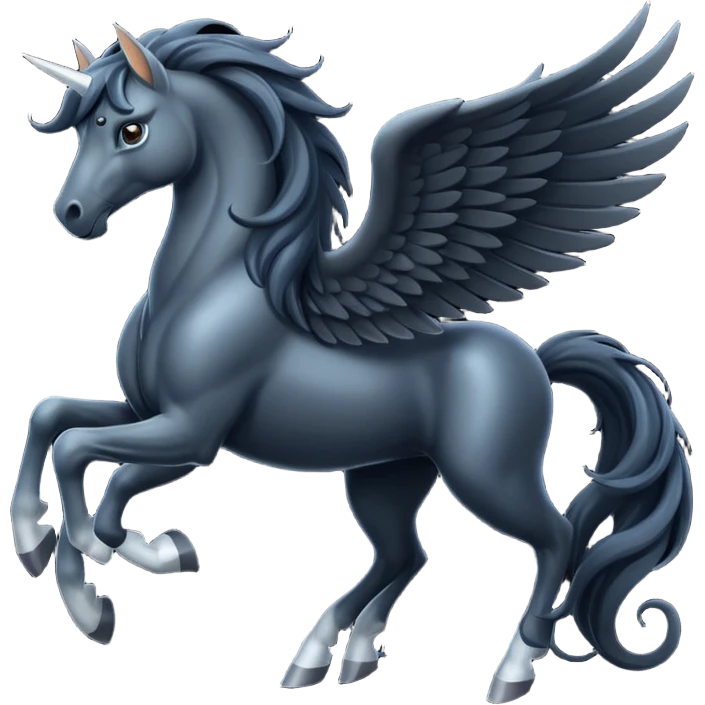 A black Pegasus emoji