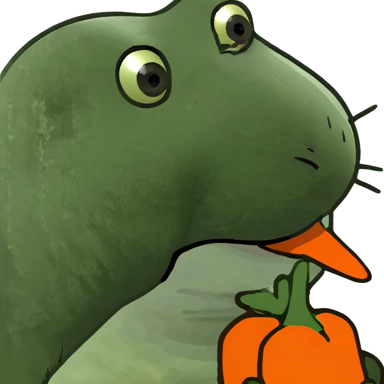 Rabbit with a carrot in his mouth emoji
