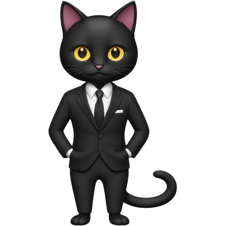 𝐛𝐥𝐚𝐜𝐤 𝐜𝐚𝐭 𝐰𝐢𝐭𝐡 𝐚 𝐬𝐮𝐢𝐭 emoji