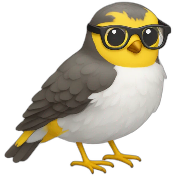 Birder colie with yellow glasses emoji
