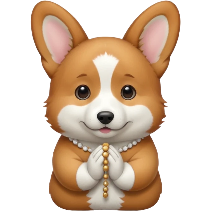 Corgi praying rosary emoji