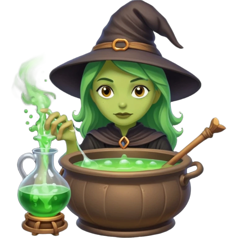 green witch cooking potion emoji