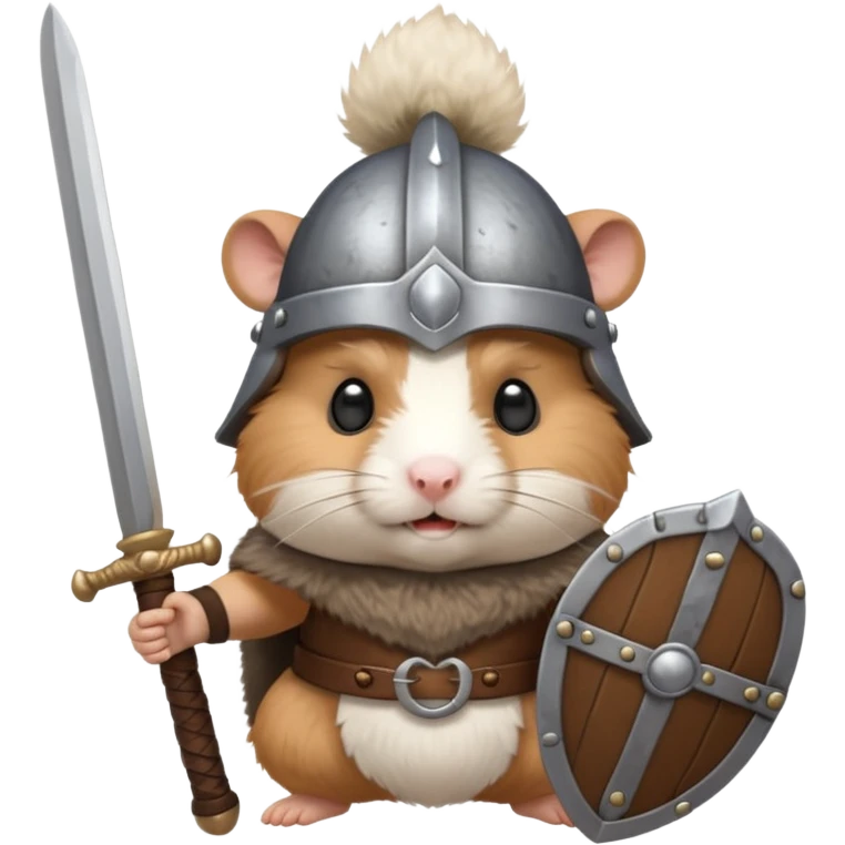 hamster with viking helmet and sword emoji