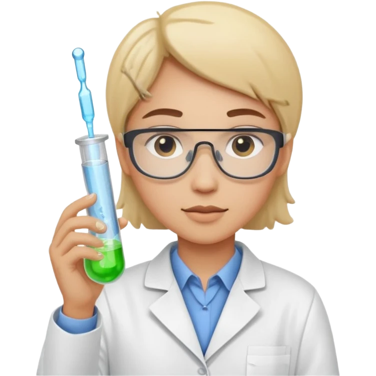 science lab lab technician hold test tube emoji