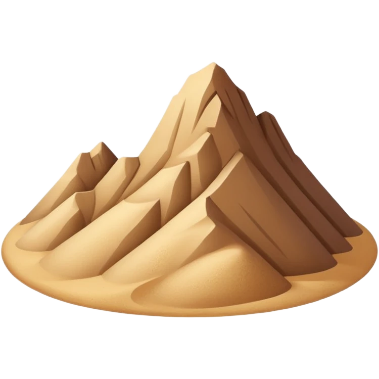 desert mountain with sand-like texture, rounded peak, emoji style, no extra objects emoji