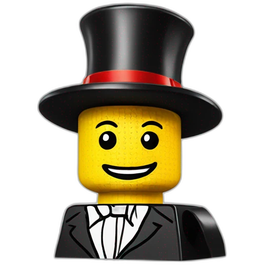 Lego brick out a magician hat emoji