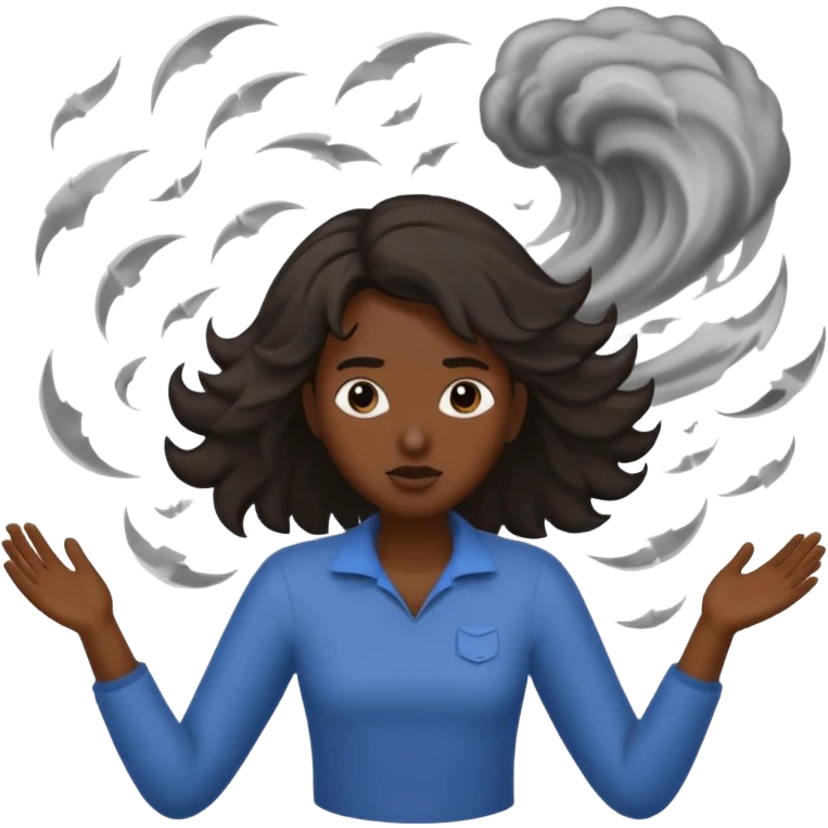 Person in tornado emoji